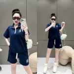 Đồ bộ nữ cổ bẻ quần đùi tay ngắn thun da cá