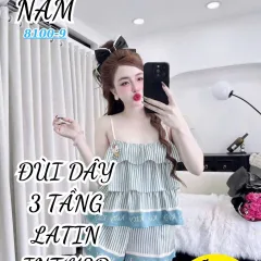 Đồ bộ nữ đùi dây latin 3 tầng BN-81009