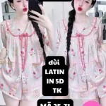 Đồ bộ nữ mặt nhà cổ sen chất latin in 5D 25-71 phúc tâm G110S1234