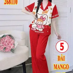 Đồ bộ nữ oijama tay ngắn quần dài Dài mango in 3D MT-68110