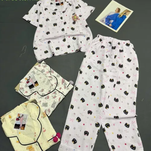 Đồ bộ nữ pijama chất cotton hàn không giãn
