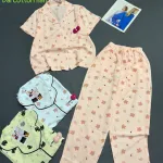 Đồ bộ nữ pijama chất cotton hàn không giãn