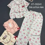 Đồ bộ nữ pijama tay ngắn quần dài HT-05241 chất cotton hàn