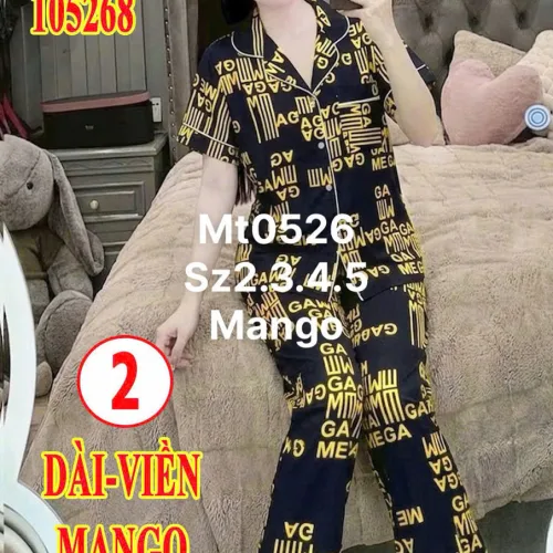 Đồ bộ nữ pijama tay ngắn quần dài mango