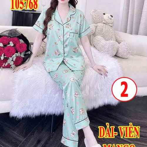 Đồ bộ nữ pijama tay ngắn quần dài vải mango MT-05768