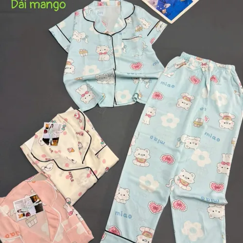 Đồ bộ nữ pijama tay ngắn quần dài vải mango MT-05768