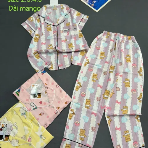 Đồ bộ nữ pijama tay ngắn quần dài vải mango MT-05768