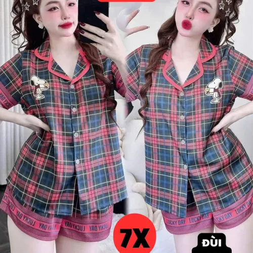 Đồ bộ nữ pijama tay ngắn quần đùi big size 70-80kg phúc lâm 135S