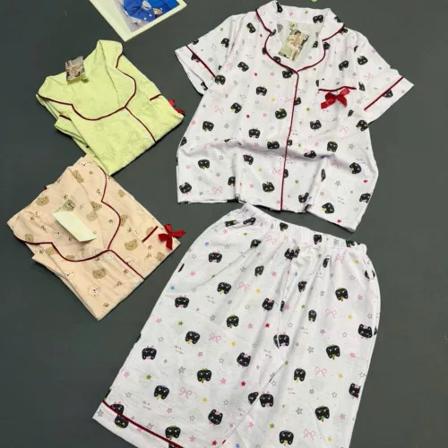 Đồ bộ nữ pijama tay ngắn quần lững