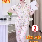 Đồ bộ nữ pijama tay ngắn quần Lửng mango viền MT-9579