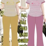 Đồ bộ nữ quần Dài ống bass borip phối tăm nhí KH-1015411