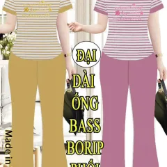 Đồ bộ nữ quần Dài ống bass borip phối tăm nhí KH-1015411