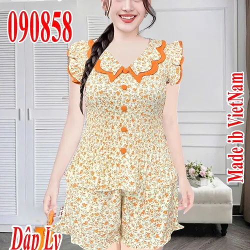 Đồ bô nữ quần đùi dập li HV-90858