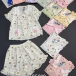 Đồ bộ nữ quần đùi tay ngắn đũi cotton hàn HT95219