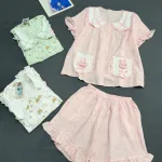 Đồ bộ nữ quần đùi tay ngắn đũi cotton hàn HT95219