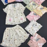 Đồ bộ nữ quần đùi tay ngắn đũi cotton hàn HT95219