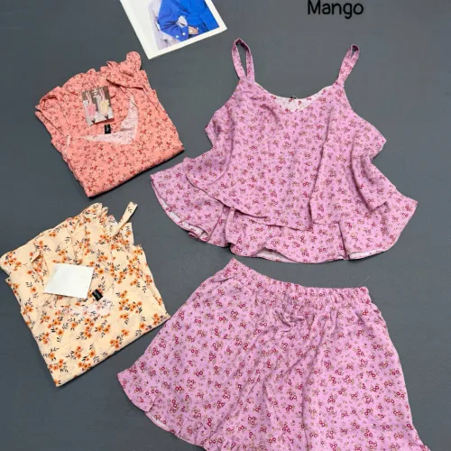 Đồ bộ nữ sát nách 2 dây quần đùi chất mango Dd 95539