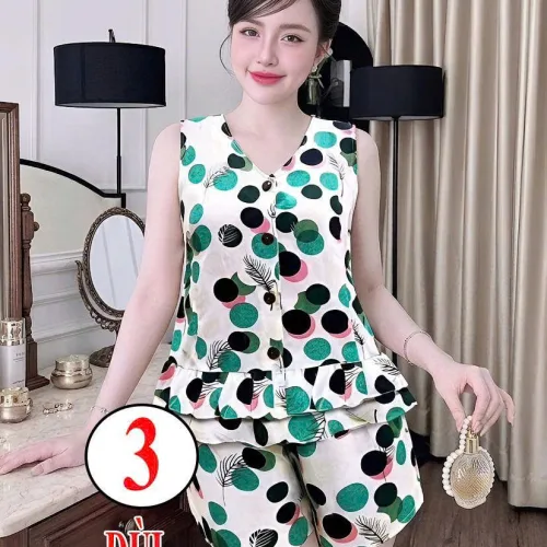 Đồ bộ nữ sát nách quần đùi áo xòe PT-7526