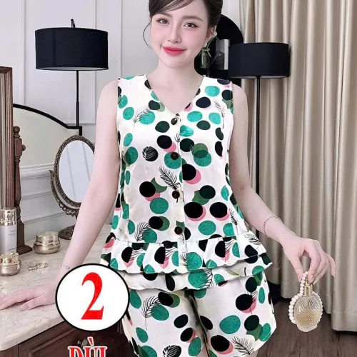Đồ bộ nữ sát nách quần đùi áo xòe PT-7526