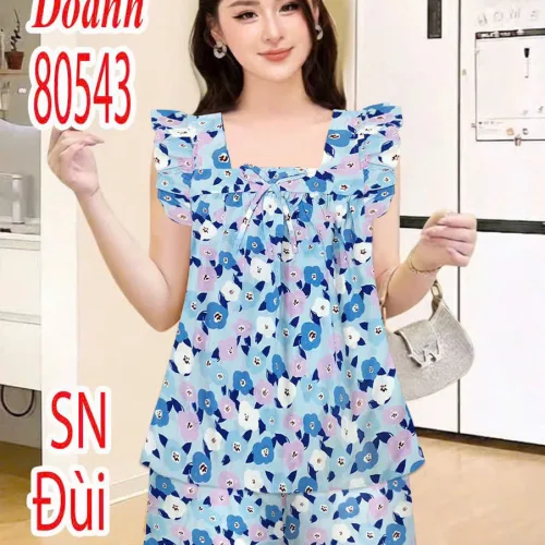 Đồ bộ nữ sát nách quần đùi cánh tiên vải tole Dd-80543