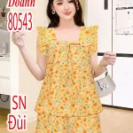 Đồ bộ nữ sát nách quần đùi cánh tiên vải tole Dd-80543