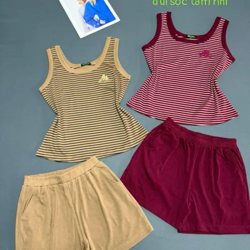 Đồ bộ nữ sát nách quần đùi XS 9087 9587 chất cotton 4 chiều