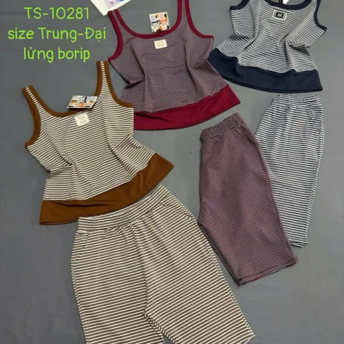 Đồ bộ nữ sát nách quần lững thun borip