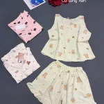 Đồ bộ nữ sát nách tiểu thư quần đùi nơ