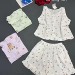 Đồ bộ nữ sát nách tiểu thư quần đùi nơ