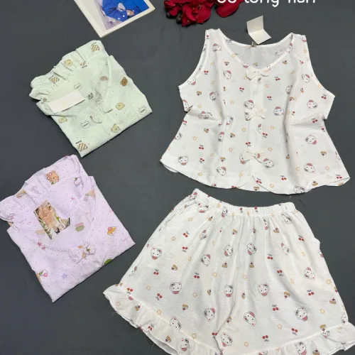 Đồ bộ nữ sát nách tiểu thư quần đùi nơ