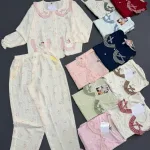 Đồ bộ nữ tay dài quần dài chất cotton hàn ko giãn QV-20026