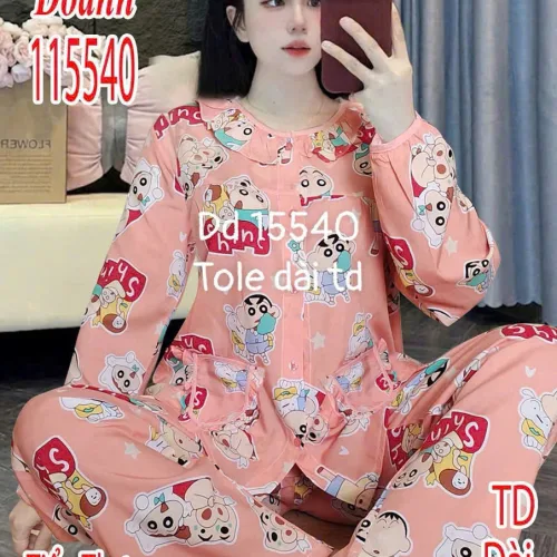 Đồ bộ nữ tay dài quần dài vải tole Dd-15540