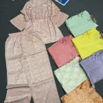 Đồ bộ nữ tay lỡ quần dài gấm 2 da