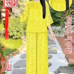 Đồ bộ nữ tay lỡ quần dài gấm 2 da
