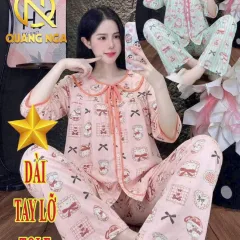 Đồ bộ nữ tay lở quần dài vải tole  QN-1526