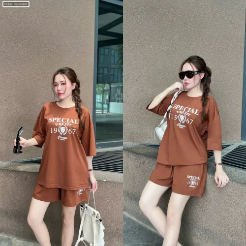 Đồ bộ nữ tay lỡ quần đùi KL 3028326 Bộ đùi Cotton ĐẠI
