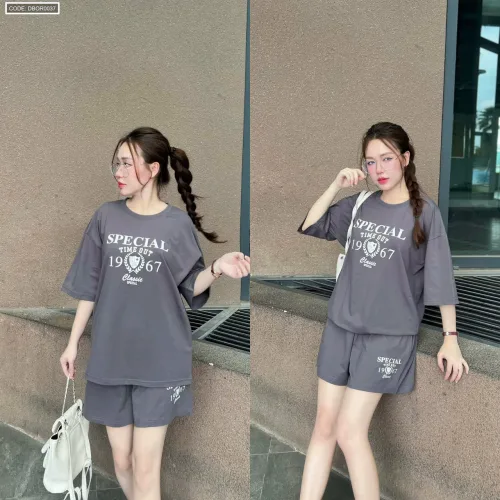 Đồ bộ nữ tay lỡ quần đùi KL 3028326 Bộ đùi Cotton ĐẠI