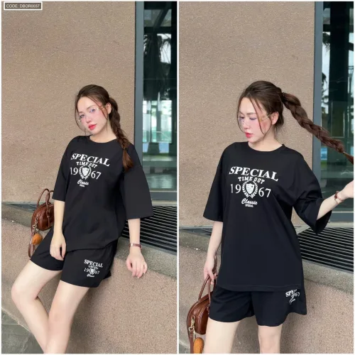 Đồ bộ nữ tay lỡ quần đùi KL 3028326 Bộ đùi Cotton ĐẠI