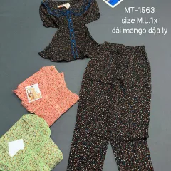 Đồ bộ nữ tay ngắn quần dài áo dập ly MT-1563