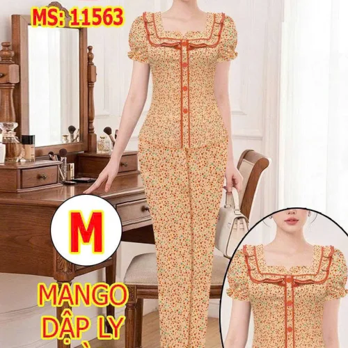 Đồ bộ nữ tay ngắn quần dài áo dập ly MT-1563