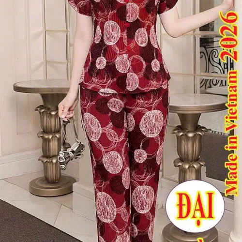 Đồ bộ nữ tay ngắn quần dài Dài đại dập ly mango KU-2026