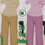 Đồ bộ nữ tay ngắn quần dài ống suông chất thun Xs-101563