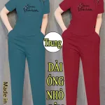 Đồ bộ nữ tay ngắn quần dài thun thun gân KH1054