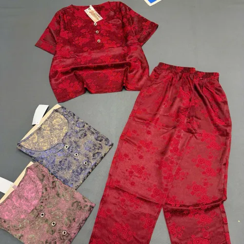 Đồ bộ nữ tay ngắn quần dài trung niên chất xịn nhiều size Hk 4555