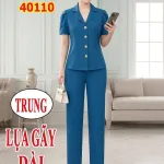 Đồ Bộ Nữ Tay Ngắn Quần Dài TV 4010 Chất Lụa Gãy dài