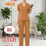 Đồ Bộ Nữ Tay Ngắn Quần Dài TV 4010 Chất Lụa Gãy dài