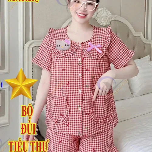 Đồ bộ nữ tay ngăn quần đùi chất cotton hàn đũi Qv9526