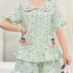 Đồ bộ nữ tay ngắn quân đùi cotton hàn