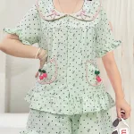 Đồ bộ nữ tay ngắn quân đùi cotton hàn