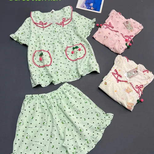 Đồ bộ nữ tay ngắn quân đùi cotton hàn
